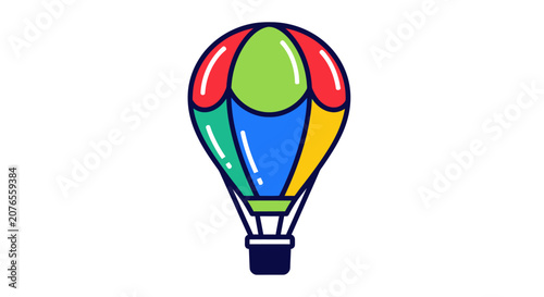Colorful Hot Air Balloon Illustration.