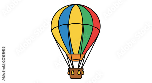 Colorful Hot Air Balloon Flying.