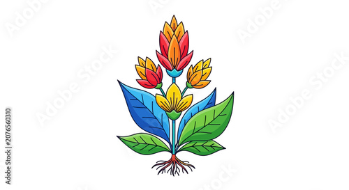 Colorful illustration of a plant.