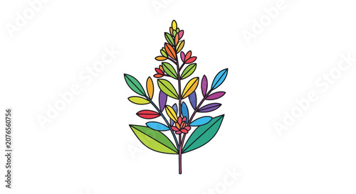 Colorful illustration of a plant stem.