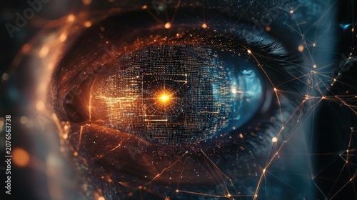 digital eye futuristic vision network connection abstract art