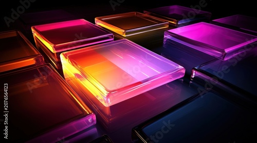 abstract colorful glass cubes background