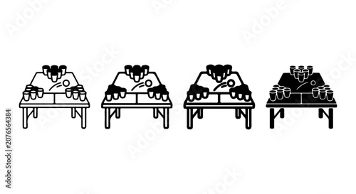 Photos Bowling Alley Lanes, Pins, and Balls, Vector Icons Set