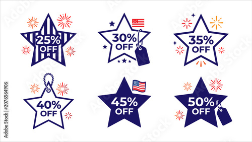 Discount stars for 4th of july sales and promotions