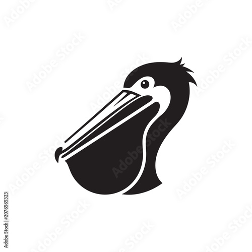 Black pelican head silhouette