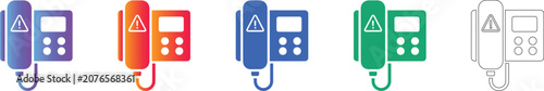 Medical Emergency Intercom Icon Set