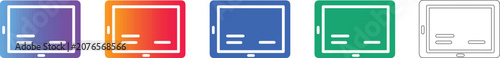 Digital Tablet Device Icons