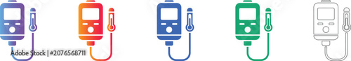 Digital Thermometer Device Icon Set