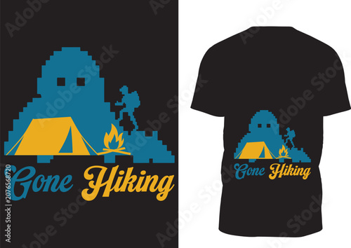 Hiking Gamer T-Shirt, Outdoor Gaming Graphic Tee, Nature Lover Gift, Camping Adventure Shirt Design 