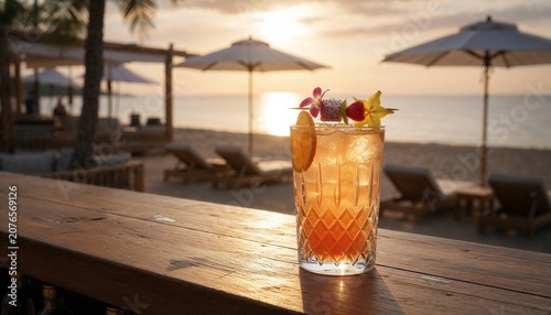 Orange Cocktail at Sunset Beach Bar
