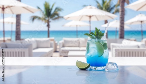 Blue Cocktail at Luxury Resort Lounge
