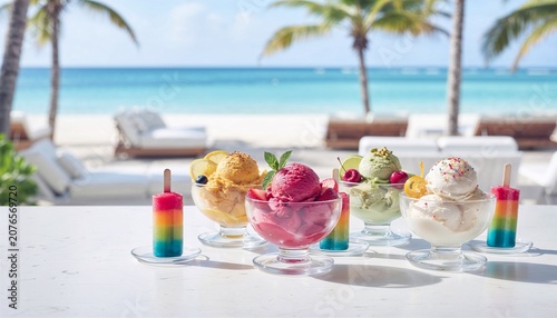 Colorful Ice Cream at Summer Resort