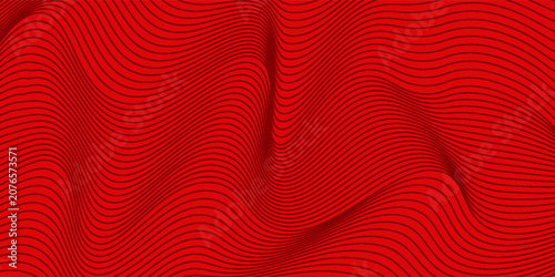 Trendy wavy lines background red vector business curvy