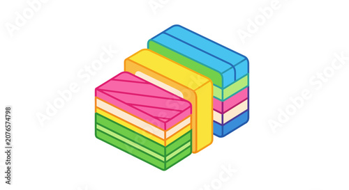 Colorful Stack of Paper Note Blocks.