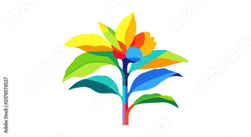 Colorful stylized flower illustration.