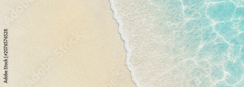 Photos Sandy beach and turquoise water aerial view with foamy wave edge sand ocean sea