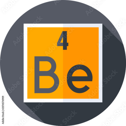 Beryllium Chemical Element Periodic Table Science Icon