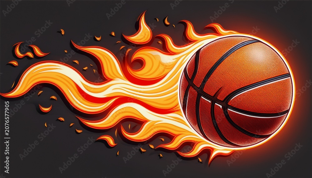 Obraz premium basketball flame graphic