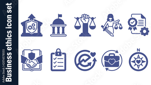 Fotografija Business ethics icon set