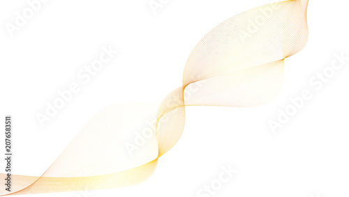 Canvas Print Abstract gold wave vector on white background, elegant flowing smoke lines, luxu