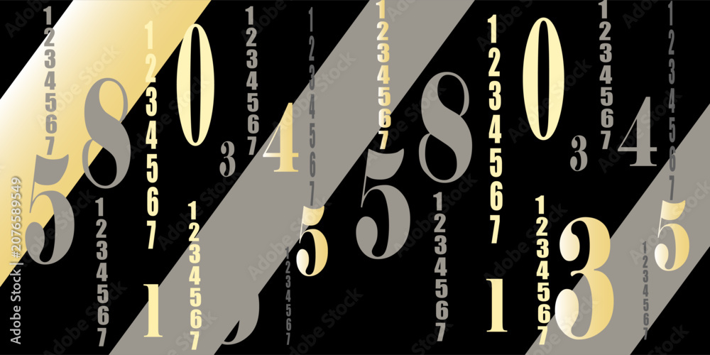 Naklejka premium Creative and modern background with numbers.