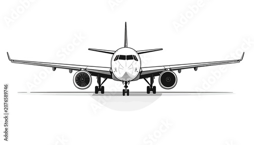 Fotografie Commercial airplane on the runway.