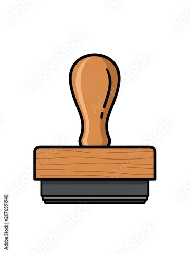 Classic wooden stamp isolated on transparent background