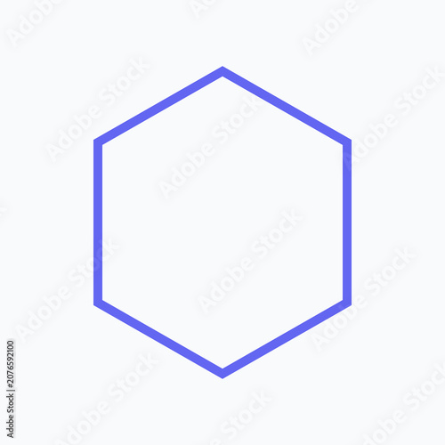 Close-up of a Blue Hexagon Frame on Light Background