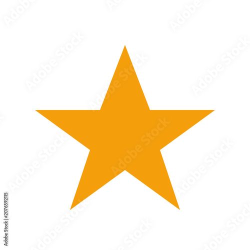 Geometric Polygon Star Illustration with Bright Orange Color on White Background