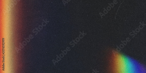 Tableau sur toile Light leak effect with chromatic aberration grainy texture and dark background l