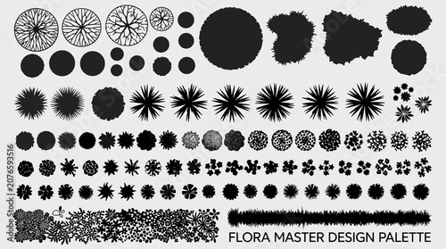 Foto Landscape architecture plan symbols