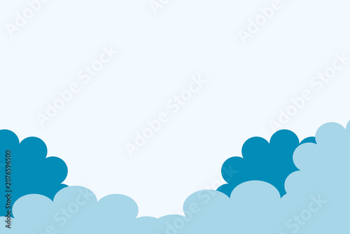 Minimalist Blue Clouds Vector Illustration Background design with Copy Space. Abstract Clean Sky Texture and Cloud Graphic for Banner Design. Flat Design Sky with Blue Clouds Border - PowerPoint (ppt)