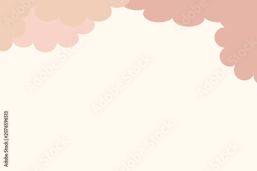 Minimalist Pink Clouds Vector Illustration Background with Copy Space. Abstract Clean Sky Graphic for Banner Design. Clouds Border - PowerPoint (ppt) presentation background template