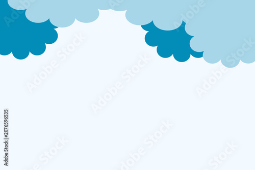 Minimalist Blue Clouds Vector Illustration Background design with Copy Space. Abstract Clean Sky Texture and Cloud Graphic for Banner Design. Flat Design Sky with Blue Clouds Border - PowerPoint (ppt)