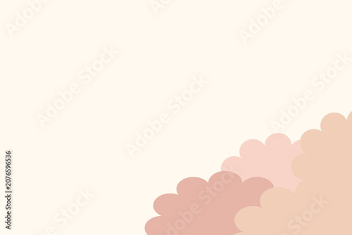 Minimalist Pink Clouds Vector Illustration Background with Copy Space. Abstract Clean Sky Graphic for Banner Design. Clouds Border - PowerPoint (ppt) presentation background template