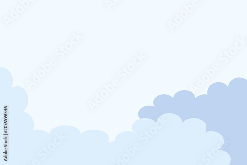 Minimalist Blue Clouds Vector Illustration Background design with Copy Space. Abstract Clean Sky Texture and Cloud Graphic for Banner Design. Flat Design Sky with Blue Clouds Border - PowerPoint (ppt)