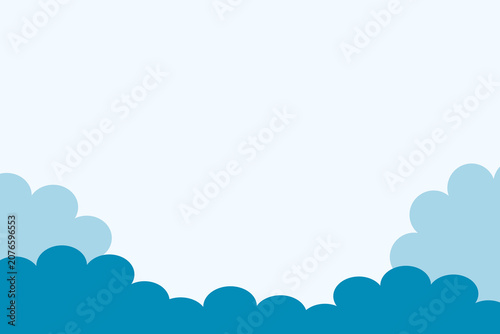 Minimalist Blue Clouds Vector Illustration Background design with Copy Space. Abstract Clean Sky Texture and Cloud Graphic for Banner Design. Flat Design Sky with Blue Clouds Border - PowerPoint (ppt)
