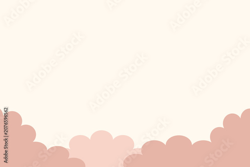 Minimalist Pink Clouds Vector Illustration Background with Copy Space. Abstract Clean Sky Graphic for Banner Design. Clouds Border - PowerPoint (ppt) presentation background template