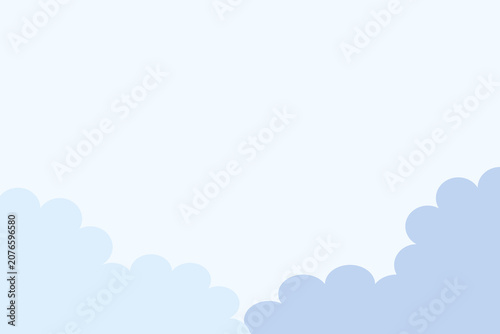 Minimalist Blue Clouds Vector Illustration Background design with Copy Space. Abstract Clean Sky Texture and Cloud Graphic for Banner Design. Flat Design Sky with Blue Clouds Border - PowerPoint (ppt)