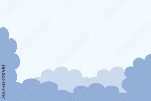Minimalist Blue Clouds Vector Illustration Background design with Copy Space. Abstract Clean Sky Texture and Cloud Graphic for Banner Design. Flat Design Sky with Blue Clouds Border - PowerPoint (ppt)
