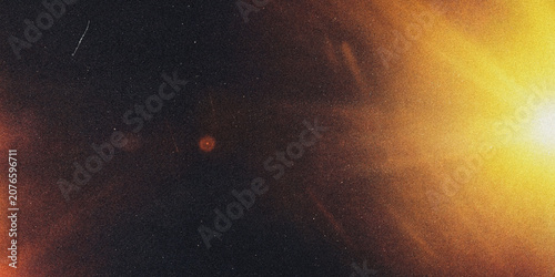 Tableau sur toile Celestial scene with bright star and dark space grainy photographic texture star