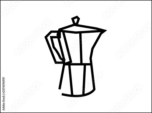 Bild auf Leinwand coffee maker vector illustration outline style icon