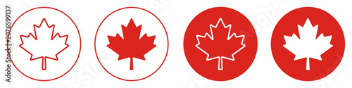Photography Maple leaf Canada flag icon set
