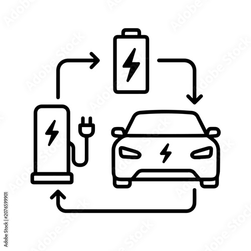 Power Flow Indicator EV icon design