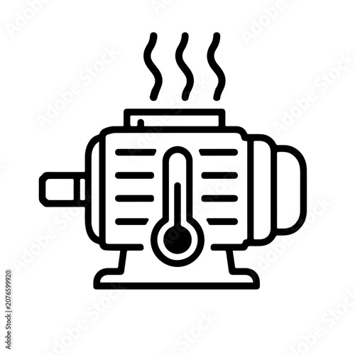 Motor Overheat Warning Icon design