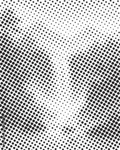 Abstract vertical wavy black and white halftone dots pattern background, perfect for comic books, pop art posters, and creative packaging.