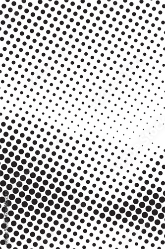 Black and white halftone dots pattern background with side fade, perfect for comic books, pop art posters, and creative book covers.