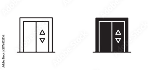 elevator icons in black and white for design and navigation purposes  easy to use in various applications