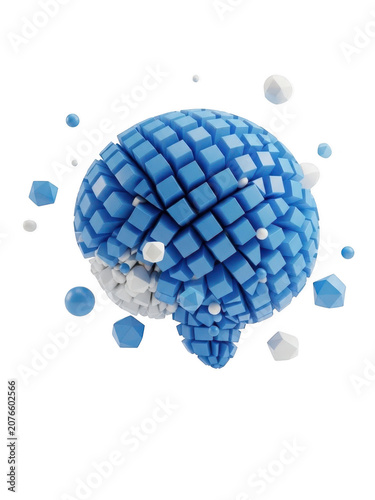 Abstract geometric sphere isolated on transparent background