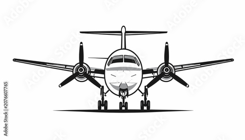 Obraz na płótnie Front View of a Small Airplane.